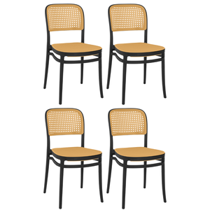 Kit 4 Cadeiras de Jantar Roma para Sala e Cozinha - Preto