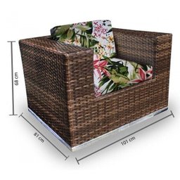 Conjunto Bora Bora 1 Sofá 2 Lugares 2 Poltronas 1 Mesa de Centro - Caraiva - 2