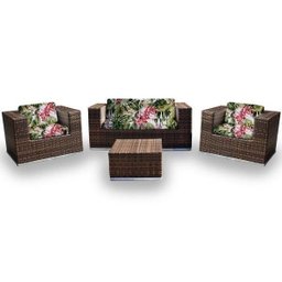 Conjunto Bora Bora 1 Sofá 2 Lugares 2 Poltronas 1 Mesa de Centro - Caraiva - 1