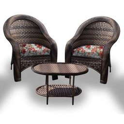 Conjunto Caribe - 2 Poltronas + Mesa Oval - Gamboa Bege - 1