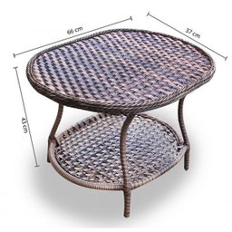 Conjunto Caribe 2 Poltronas + Sofá + Mesa Oval - Duna Deserto - 4