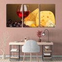Ver imagem 2 de Quadro canvas 68x126 queijo prato e vinho na mesa
