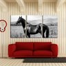 Quadro canvas 68x126 cavalo negro no campo arte - 2