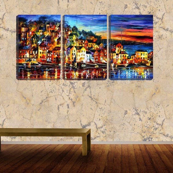 Quadro canvas 68x126 vilarejo de pescadores arte - 2