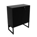 Ver mais imagens de Conjunto Escritório Com Mesa 1 Gaveta e 2 Armários Com Chave Cor: Preto