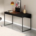 Ver imagem 2 de Conjunto Escritório Com Mesa 1 Gaveta e 2 Armários Com Chave Cor: Preto