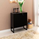 Ver imagem 3 de Conjunto Escritório Com Mesa 1 Gaveta e 2 Armários Com Chave Cor: Preto