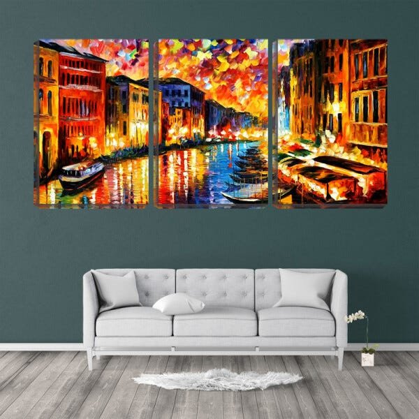 Quadro canvas 68x126 barcos no canal de Veneza arte - 2