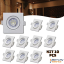 Ver imagem 2 de Kit 10 Spot de Led 5w Branco Quente 3000k Quadrado Direcionável Bivolt 110v/220v Embutir