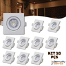 Kit 10 Spot de Led 5w Branco Quente 3000k Quadrado Direcionável Bivolt 110v/220v Embutir - 2