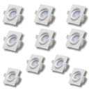 Ver imagem 1 de Kit 10 Spot de Led 5w Branco Quente 3000k Quadrado Direcionável Bivolt 110v/220v Embutir