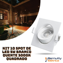 Ver imagem 3 de Kit 10 Spot de Led 5w Branco Quente 3000k Quadrado Direcionável Bivolt 110v/220v Embutir