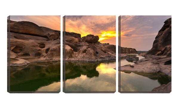 Quadro canvas 68x126 rio entre pedras ocas - 1