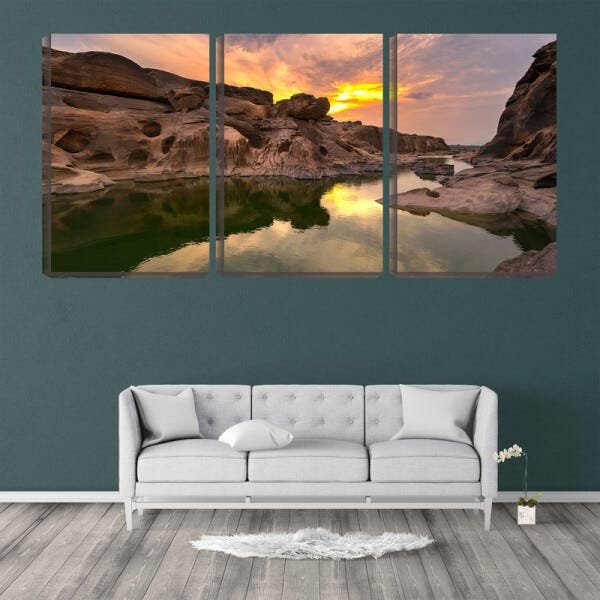 Quadro canvas 68x126 rio entre pedras ocas - 2