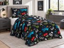 Ver imagem 1 de Kit Colcha Infantil Meninos Dupla Face Solteiro 160x240cm - Games