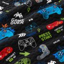 Ver imagem 2 de Kit Colcha Infantil Meninos Dupla Face Solteiro 160x240cm - Games