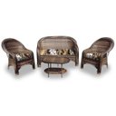 Ver imagem 1 de Conjunto Caribe 2 Poltronas + Sofá + Mesa Oval - Riviera