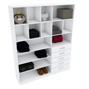 ARMÁRIO CLOSET LOJA COM GAVETAS M140.2021.B (PRATELEIRAS) MUNDI MOVEIS