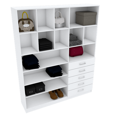 ARMÁRIO CLOSET LOJA COM GAVETAS M140.2021.B (PRATELEIRAS) MUNDI MOVEIS