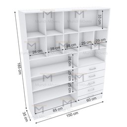 ARMÁRIO CLOSET LOJA COM GAVETAS M140.2021.B (PRATELEIRAS) MUNDI MOVEIS - 2