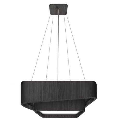 Pendente Doble Quadrado 60cm - 5 Luzes Adrilustres Preto