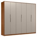 Ver imagem 1 de Guarda Roupa Casal Atrice 6 Portas Nogueira Nude Prime Tx Demóbile – Demartêz