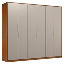 Guarda Roupa Casal Atrice 6 Portas Nogueira Nude Prime Tx Demóbile – Demartêz - 1