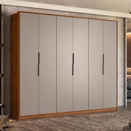 Guarda Roupa Casal Atrice 6 Portas Nogueira Nude Prime Tx Demóbile – Demartêz - 4