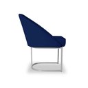 Ver imagem 3 de Banqueta Poltrona Lua Penteadeira e Salão com Base Metálica Prata:azul Marinho