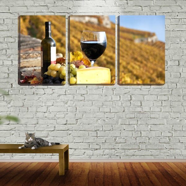 Quadro canvas 68x126 uma taça e queijo na roça - 2