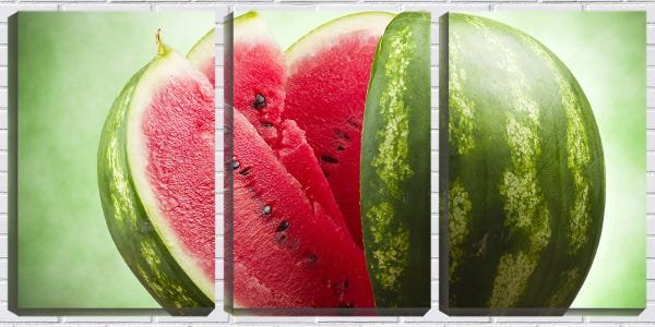 Quadro canvas 68x126 metade de melancia fatiada - 1