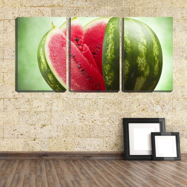 Quadro canvas 68x126 metade de melancia fatiada - 2
