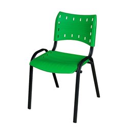 Cadeira Iso Base Preto Igreja, Escola, Escritório - Verde - Kit 1 Peça - 2