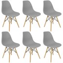 Ver imagem 1 de Kit 6 Cadeiras Charles Eames Eiffel Wood Design Cinza