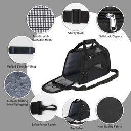 MOCHILA PET BOLSA TRANSPORTE CACHORRO GATO CANGURU CAES DOBRAVEL MALA VIAGEM PRETA - 6