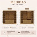 Ver imagem 3 de Guarda Roupa Casal 6 Portas 6 Gavetas Roupeiro Grande Nature Brisa