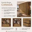 Ver imagem 2 de Guarda Roupa Casal 6 Portas 6 Gavetas Roupeiro Grande Nature Brisa