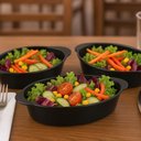 Ver imagem 2 de Kit 6 Travessas para Servir Oval Plástico Preto Tigela 550ml Coza Uno Petiscos Porções Salada