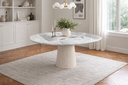 Ver imagem 2 de Mesa de Jantar com Tampo em Mármore Espírito Santo e Base Marfim 120x80