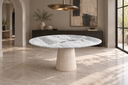 Ver imagem 1 de Mesa de Jantar com Tampo em Mármore Espírito Santo e Base Marfim 120x80