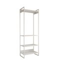Ver imagem 2 de Guarda Roupa Aberto Industrial Modulado Solteiro Branco Cabideiro Ferro Branco