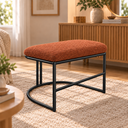 Ver imagem 2 de Puf Poltrona Lua Premium Base Metal Preta Boucle Terra Cota