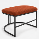 Ver imagem 1 de Puf Poltrona Lua Premium Base Metal Preta Boucle Terra Cota