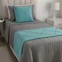 Ver imagem 4 de Peseira Drapeada Veludo Luxo 1,60x0,50m Dupla Face cama solteiro Tiffany