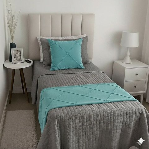 Peseira Drapeada Veludo Luxo 1,60x0,50m Dupla Face cama solteiro Tiffany