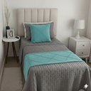Ver imagem 1 de Peseira Drapeada Veludo Luxo 1,60x0,50m Dupla Face cama solteiro Tiffany