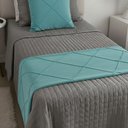 Ver imagem 3 de Peseira Drapeada Veludo Luxo 1,60x0,50m Dupla Face cama solteiro Tiffany