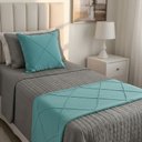 Ver imagem 2 de Peseira Drapeada Veludo Luxo 1,60x0,50m Dupla Face cama solteiro Tiffany