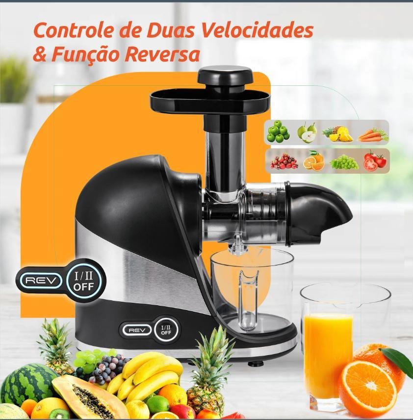 Slow Juicer Moedor Espremedor Extrator Prensa a Frio 110v - 6