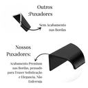Ver imagem 4 de Kit 5 Puxador Porta Gavet Móveis Cozinha Drop Alumínio 125mm - Preto